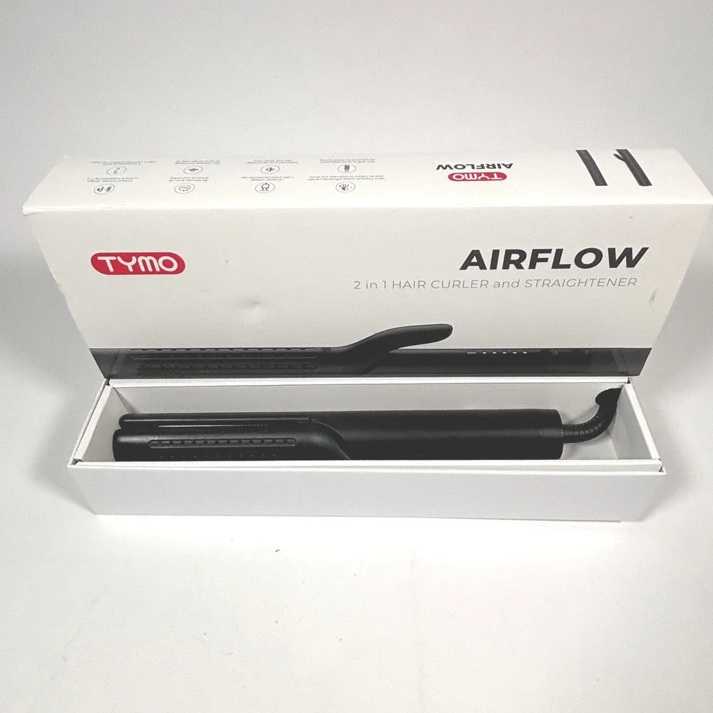 TYMO Airflow 2 in 1 Hair Curler and Straightener Black‎ HC101 5 Temps NEW